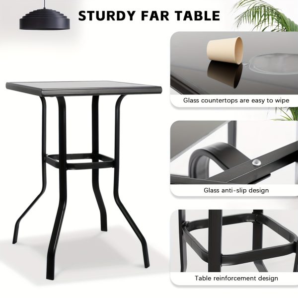 product-fancy-19daa21c-ee4f-4473-ac73-762b3c3a95fb 2/3/5pcs Patio Bar Set, 360° Swivel Bar Stools, Outdoor Bistro Furniture with High-Density Textilene Fabric & Heavy Duty Metal Frame, High Top Table And Chair Set for Balcony, Poolside, Garden & Backyard