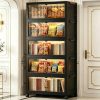 product-fancy-19f65989-c969-479a-852a-3d31ba3d9355 No Assembly 2/3/4/5 Tier Foldable Stackable Storage Cabinet, 44.29 Inch Large Capacity Modular Organizer Box with Lid, Rolling Wheels & Magnetic Double Door, Space Saving Portable Multi-Layer Storage Unit, Easy Setup Household Storage Container