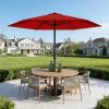 [Heavy Duty Patio Umbrella] 9ft Outdoor Umbrella, Heavy Duty Patio Umbrella with Crank, 6 Sturdy Ribs, UV Block for Market, Pool, Backyard, Garden (Base Sold Separately)
