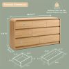 product-fancy-1a58dd95-8c4e-431b-b9aa-1a5e0f8e7738 Modern Bedroom Drawer Dresser, Curved Profile Design Drawer Cabinet, Wooden Mid-Century Style Storage Dresser, for Bedroom And Living Room, Natural Oak