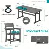 Nalone Patio Dining Table Set, HDPE Outdoor Dining Sets with Table, Dining Furniture Set with Umbrella Hole