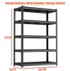 product-fancy-1a99473a-6d36-4b0b-a602-b0770f90cb9e 72''H 5-Tier Metal Bookshelf, Freestanding Heavy Duty Storage Shelving Unit, Industrial Metal Frame Book Organizer Rack, Display Shelf for Home Office Bedroom Living Room Kitchen Garage Corner Organization