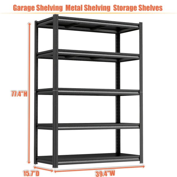 product-fancy-1a99473a-6d36-4b0b-a602-b0770f90cb9e 72''H 5-Tier Metal Bookshelf, Freestanding Heavy Duty Storage Shelving Unit, Industrial Metal Frame Book Organizer Rack, Display Shelf for Home Office Bedroom Living Room Kitchen Garage Corner Organization