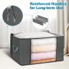 product-fancy-1ac80c30-fc96-4967-a699-14557e70c020 5pcs 23.78gal Large Storage Bags, Clothes Storage Bins Foldable Closet Organizers Storage Containers With Reinforced Handle For Clothing, Blanket, Comforters, Bed Sheets, Pillows And (Gray)