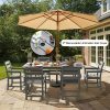 Nalone Patio Dining Table Set, HDPE Outdoor Dining Sets with Table, Dining Furniture Set with Umbrella Hole