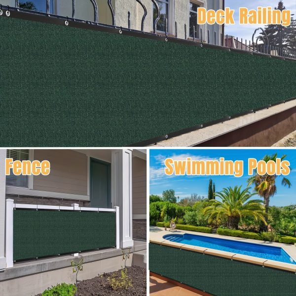 product-fancy-1b348612-af9b-455a-bcf3-601605090b2b Dark Green Privacy Screen for Balconies, Designed to Shield Against And Sun, Featuring Eyelets for Easy Installation. Ideal for Decks, Patios, Backyards, Pools, And Porches (1pc)