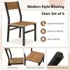 product-fancy-1b4867f5-cb77-43ca-86ac-f5831c5d3656 6pcs Modern Dining Chairs Modern Mid-Century Style Dining Room Decorative Chairs, Comfortable Side Seats Without Armrests, MDF Wood Planks with Metal Legs Design, Suitable for Home Kitchen, Bedroom, Living Room, Guest Dining Room