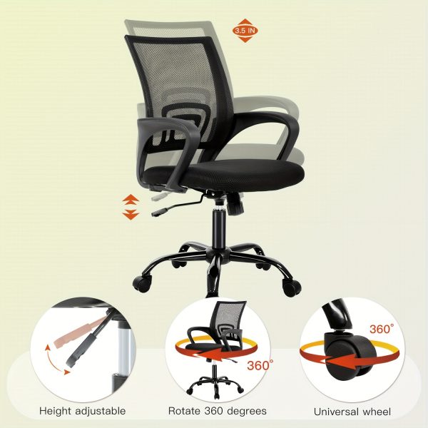 product-fancy-1b6307ae-9458-4d0f-8e62-3ae65f093673 Office Chair Mid Back Swivel Lumbar Support Desk Chair, Computer Ergonomic Mesh Chair with Armrest