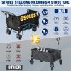 [Heavy Duty Folding Wagon] LEVELEVE Heavy Duty Folding Wagon-2-in-1 Collapsible Cart 400lb, 650lb Capacity All-Terrain Wheels W/Brakes And ASide Pockets