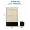 product-fancy-1ba0a009-f764-4b50-bb4f-38c8e9bbce84 Privacy Fence with Planting Boxes Encrypted Metal Mesh Privacy Screen Black/Wood Grain Weather-Resistant Outdoor Fence Panels Ideal for Backyard Patios, Gardens, And Balconies Safety Barrier Protective Cover Create Outdoor Living Spaces And Decor