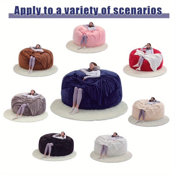 product-fancy-1bd10c64-0c6e-459c-9476-982421e7e387 Enormous 6' Memory Foam Furniture Bean Bag (3 Gifts: U-Shaped Pillow, Blanket Pillow, 6-Foot Rug) - Big Sofa with Soft Microfiber Cover