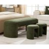 product-fancy-1be24d2e-0579-4efc-95e0-3db6ced6c46c 53 Inch Long Bedroom Bench with 2pcs Step Stools, Nesting Ottoman Bench Set, Padded End Of Bed Bench Modern Upholstered Bench for Living Room, Entry, Porch