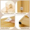 Beige Wooden Storage Cabinet with 2 Shelves And 5 Cubes., Storage Box