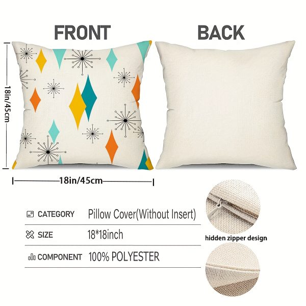 Set Of 4, Modern Geometric Throw Pillow Covers, Boho Abstract Pattern Cushion Covers, Chic Polka Dot Classic Art Home Decor Pillowcases, 18*18inch, for Farmhouse, Living Room, Bedroom, Sofa, Porch, Patio, Outdoor, Without Pillow Inserts