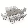 9pcs Aluminum Outdoor Patio Dining Set, 8 People Swivel Dining Chair Set, Outdoor Patio Furniture Set for Garden