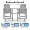 Embossed Balcony Chair, Tall Adirondack Chair Set Of 2 Outdoor Adirondack Barstools with Connecting Tray, High Airondack Chair with Wood Grain, Christmas & Halloween