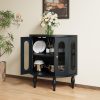 ORRD 31'' Sideboard Buffer Cabinet with Storage, Semi-Circle Modern Accent Storage Cabinet with Wooden Finish & Acrylic Doors, Console Table for Living Room Entryway Hallway