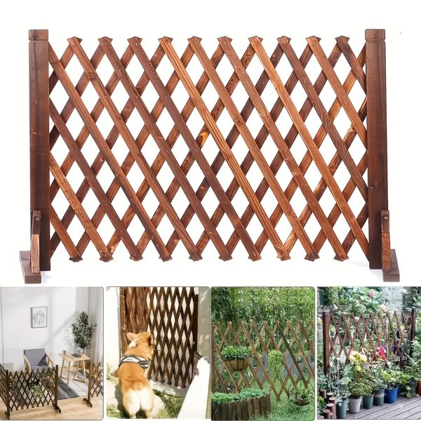 product-fancy-1cf7a126-013c-43cf-a05d-d90e8623d3e0 1/2pieces Wood Fence Panel Retractable Privacy Screen | Expandable Farmhouse Garden Trellis, Adjustable Height & Width, Sturdy Wood for Yard/Patio/Balcony, Weatherproof, Easy Assembly, Decorative Privacy Barrier, Plant Support, Pet Gate