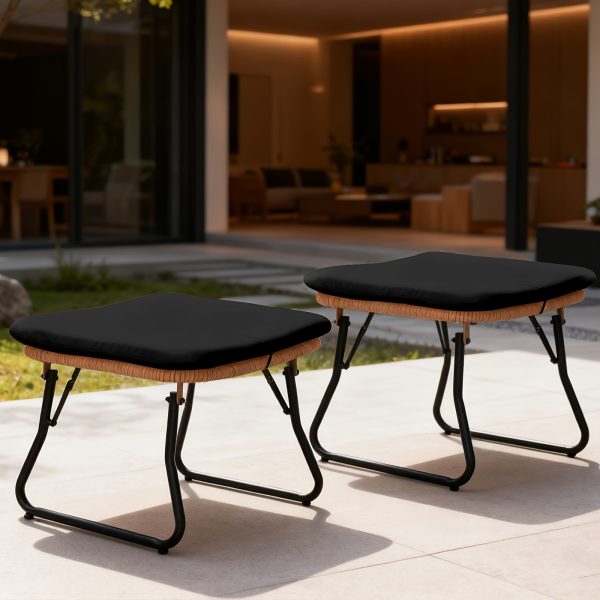 product-fancy-1d21918a-1785-41da-9c81-aad1b56c9741 TAPPIO Outdoor Wicker Footrest Set Of 2, Patio Rattan Ottoman Foot Stool Comfortable Outdoor Furniture Footstool Perfect for Relaxation In Garden Or Balcony Stylish Design Versatile Use In Any Outdoor Space