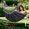 product-fancy-1d473bb4-be54-432a-ba92-878a470a524d 1pc Patio/Outdoor Hammock with Support Pole, Sturdy Dark Gray Fabric Hammock with Anti-Tip Design, Durable with Tie-Down Ropes - Ideal for Relaxing in the Patio, Outdoors, Indoors, and Camping, for Outdoor Hammock Use