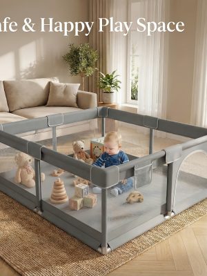 Baby Playpen 50X50 Inch, Play Pens for Babies And Toddlers Baby Fence Baby Play Yards for Indoor & Outdoor with Breathable Mesh Anti-Fall Playpen