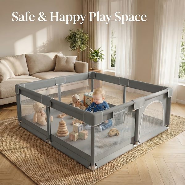 product-fancy-1d6ad9f8-77e8-4468-9b6f-66d4b4a987ab Baby Playpen 50X50 Inch, Play Pens for Babies And Toddlers Baby Fence Baby Play Yards for Indoor & Outdoor with Breathable Mesh Anti-Fall Playpen