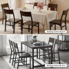 product-fancy-1d6b21f0-021c-427e-b5d5-2abe7944e6a5 Dining Chairs Set Of 6, Modern Kitchen Chairs With Backrest, MDF Board And Metal Legs, Dinner Chairs For Dining Room, Kitchen And Living Room, Espresso/Black/Rustic Brown/Walnut Optional.