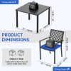 5pcs Outdoor Dining Set, Wood Grain Square Outdoor Patio Table And Chairs Set, Metal Dining Set with With 4 Spacious Dining Chair, All Weather Patio Furniture Set for Deck Garden