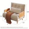 product-fancy-1d82a7ff-dfa8-467a-aeff-53328add4680 1 Modern Cotton And Linen Convertible Sofa Bed with 5 Adjustable Backs, Adjustable Height Pillows - Living Room Recliner, Single Or Double Use, Living Room Furniture Sofa | Neutral Home Decor | Wood Frame Sofa (Beige/Coffee)