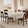 product-fancy-1d8ebade-0185-47f2-ae15-eccfc4cb06bb Dining Chairs Set Of 6, Modern Kitchen Chairs With Backrest, MDF Board And Metal Legs, Dinner Chairs For Dining Room, Kitchen And Living Room, Espresso/Black/Rustic Brown/Walnut Optional.