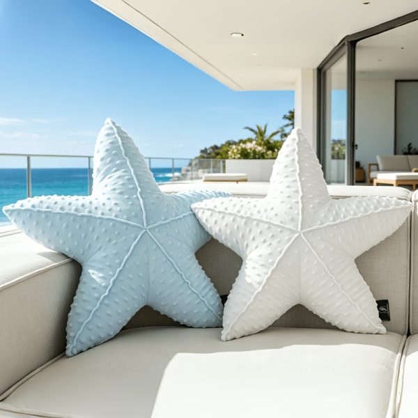 product-fancy-1db3714e-475e-4372-bb47-70d582765871 1pc Starfish Shaped Velvet Throw Pillow, Ocean Series Creative Decorative Cushion Pillow, 20.5 X 20.5 Inch