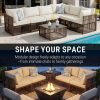 [All-Weather Wicker Set] Outdoor Patio Furniture Sets, All-Weather Wicker Patio Furniture Set with Multi-Functional Corner Sofa And Cushions, Coffee Table, Rattan Outdoor Sectional Conversation Sofa Set for Porch, Balcony, Backyard, Garden