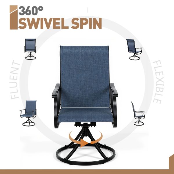 product-fancy-1de8fac8-aab7-497c-b78c-651a1cc3a154 Patio Swivel Chair Set Of 2/4/6 Outdoor Dining Chairs W/High Back And Breathable Textilene, 350 LBS Capacity, All Weather Patio Rocking Chairs for Garden Backyard Deck
