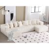 product-fancy-1e528d0a-fcff-4b80-b310-afca9d80ed7c 131'' Modular Sectional Couch, U-shaped Sofa, Chaise Lounge, Striped Fabric, Upholstered 4 Seater Couch for Living Room, Bedroom, Free Combination Sofa (Corduroy), Gray