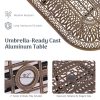 9pcs Cast Aluminum Outdoor Patio Dining Set - Ornate Scrollwork Design, Weather-Resistant Rust-Proof Frame, Oval Table And 8 Cushioned Chairs, Suitable for Garden, Backyard And Poolside Seating