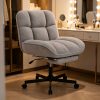 product-fancy-1ed17b71-8e4a-4440-b1d2-c008bb287724 Vanity Chair with Footrest, Teddy Fleece Vanity Chair, Height Adjustable Swivel Desk Chair, 90°-120° Recline, with Wheels, for Bedroom, Home Office, Makeup