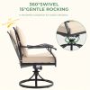 7pcs Outdoor Patio Dining Set with Swivel Chairs And Square Metal Table, Weather- Furniture Set for Garden, Backyard, Balcony, Or Lawn