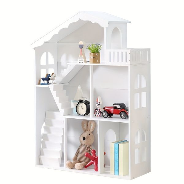 product-fancy-1f1cc58d-e78d-4f7c-ba4a-256e02dae15b 3-Tier Freestanding Wooden Storage Shelf Bookshef, Multi-Purpose Organizer for Kitchen, Living Room, Home Decor, White Space-Saving Standing Book Shelf, Bookcase Dollhouse Perfect Display Storage, Kids Playhouse