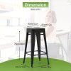 Metal Bar Stools Set of 4 Counter Height Barstool Stackable Barstools 30 Inch Indoor Outdoor Patio Bar Stool Home Kitchen Dining Stool Backless Bar Chair
