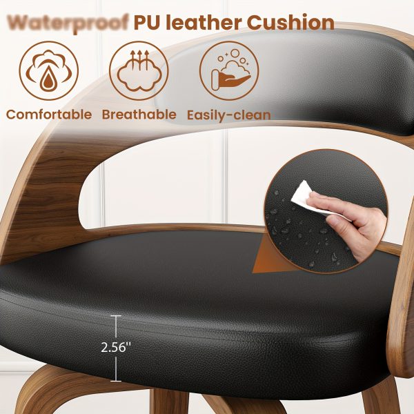 product-fancy-1f69d029-b1f7-4e4b-9002-070ed89f195a 3/4pcs Bar Stool Set: Luxurious Faux Leather, Swivel And Armless Kitchen Counter Stools with Thickened Cushion And Back Support, Designed for Kitchen Islands And Bar Counters