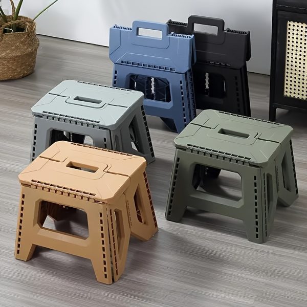 product-fancy-1f6bc595-cfc6-4380-8651-1051db10ecc6 Heavy-Duty Thickened Portable Folding Stool with Handle - 1 Pack Square Plastic Collapsible Stool for Indoor, Gatherings, Picnic, Fishing | Durable PP, Adult-Supporting up to 330lbs, No Electricity or Batteries Needed