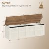 product-fancy-1f9e0664-2d69-4121-9fc4-ccf57867935e 59.1-Inch Storage Box with a Large Storage Bench Featuring Two Hinges, Farmhouse-Style Wooden Box Bench, Lift-Top Storage Chest, Wooden Bed-End Bench, Suitable for Entryways And Bedrooms, in a Vintage White Color
