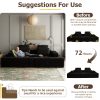 product-fancy-1fa68afb-49b3-4dd0-8ecd-1cadaf55b0af L Couch Sofa Sectional for Sofa Living Room Convertible Couch Bed with Deep Seats Lounge Chairs, Corduroy, Boneless Sectional Couches, Living Room/Bedroom - Modular Living Room Furniture Set Ideal Multifunctional Couch - No Assembly Required (Black