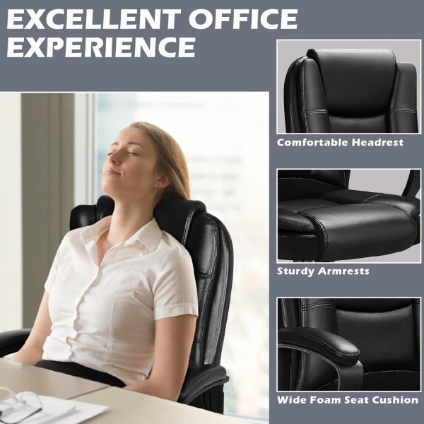 product-fancy-201e4dcf-7b5c-4da1-9c8b-1e62e62590e9 Home Office Desk Chair, 400LBS Big And Tall Managerial Executive Chair, High Back Computer Chair Gaming Chair, Ergonomic Adjustable Height Faux Leather Chair With Cushions Armrest, Heavy Duty Chair With Comfy Lumbar Support