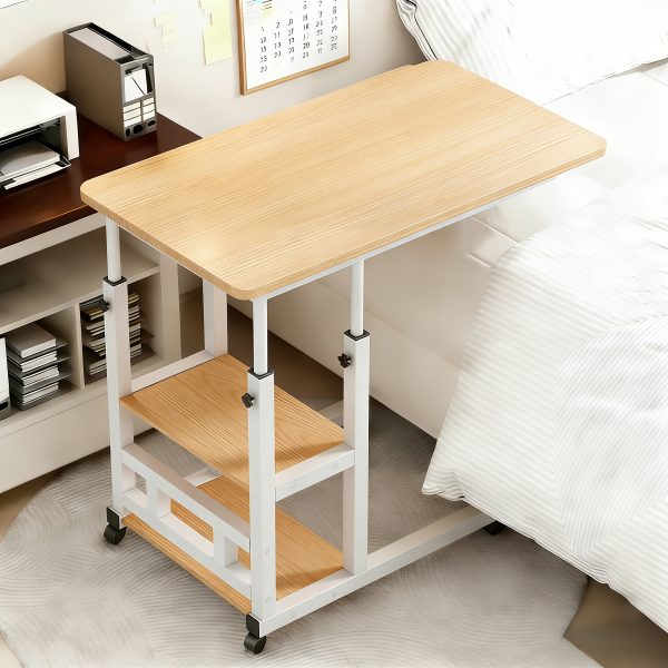product-fancy-201fb561-dca7-406e-b5a5-b44949aa3a4d Mobile Nightstand with Wheels, Height Adjustable Bedside Table with Storage Shelf, Rolling Side End Table for Bedroom, Dorm, Living Room, Easy Assembly& Space-Saving Caster Table for Small Spaces.