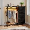 product-fancy-20474848-eeb1-4334-94a7-b55581c17aba Dresser with LED Lights And Charging Station for Bedroom - 6-Drawer Fabric Storage Dresser with Hanging Rack, Sturdy Wooden Top, Stable Anti-Tip Design, Perfect for Modern Homes & Apartments