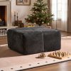 [Ottoman| 2 Fabric Options -Faux Suede/Velvet Silver Fiber Fabric] Oversized Sectional Sofa Part: Ottoman - Can Be Combined Into Luxurious Couch For Living Room, Use For A Coffee Table Or A Single Bench, Spacious Seating For Family And Friends
