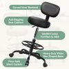 product-fancy-20915db9-f187-48ef-b77a-ea8e40dc7123 KERDOM Adjustable Height Drafting Chair with Removable Backrest & Quiet-Rolling Wheels - 300 lbs Capacity PU Leather Swivel Stool, Ergonomic Metal Frame for Office, Studio, Clinic, Kitchen, Salon (Black), Ergonomic Chair, Studio Seating, Professional Seating, Premium Materials, Heightadjustable Stool, Office Professionals, Standing Desk Stool, Sleek Design, Durable Construction, Rolling Stool, Kitchen Stool