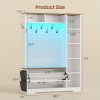 product-fancy-20b56deb-8f5f-4d66-9387-7b83432e4d4b Farmhouse Entryway Organizer with Bench & Shoe Cabinet - 7 Shelves, 10 Hooks, LED Lighting, USB-Powered, White Engineered Wood Storage for Hallway, Living Room, Bedroom - Easy Assembly, No Tools Needed, Entryway Storage, Rustic Charm, Durable Construction, Home Organization, Minimalist Design, Sturdy Construction, Home Decorators