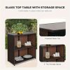 product-fancy-20bd941d-d4a4-4049-9839-f8ff113ff794 Rattan Bar Set 3pcs Wicker Bistro Set Sturdy Frame Bar Height Table with Glass Table Top Storage Shelves 2 Bar Stools for Patio Poolside Porch Outdoor Indoor, Outdoor Bar Set, Patio Table And Chair Set, Outdoor Furniture, Patio Bar Set with Table, Outdoor Dining, Poolside Seating, Wicker Furniture, Rustic Bar, Patio Furniture Outdoor, Outdoor Bar Table And Chair, Outdoor Table And Chair Set, Outdoor High Top Table And Chair, Outdoor Dining Set, Patio Set Outdoor, Outdoor Patio Bar